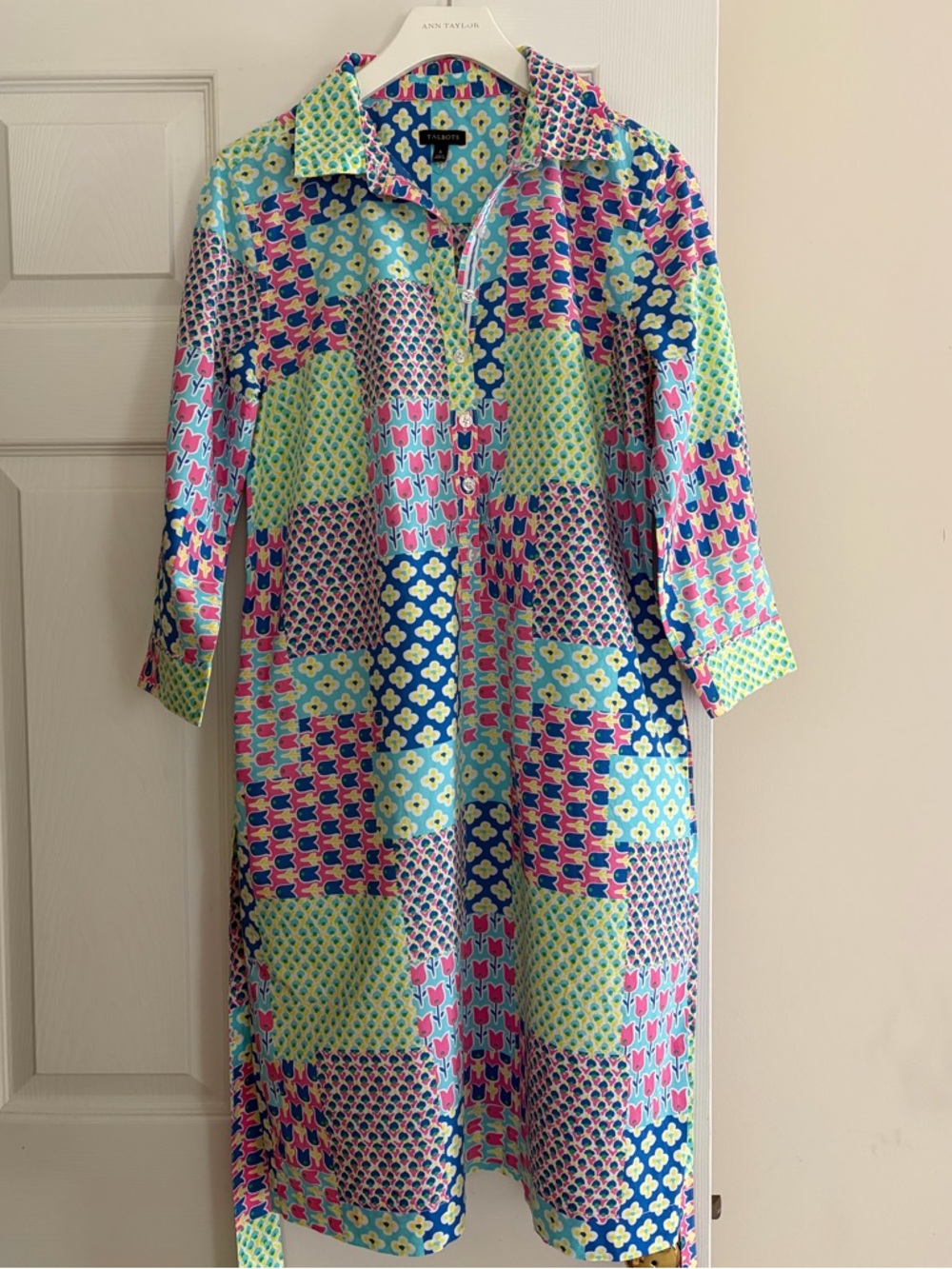Talbots ISLAND PATCHWORK BELTED SHIRTDRESS - Picture 7 of 10